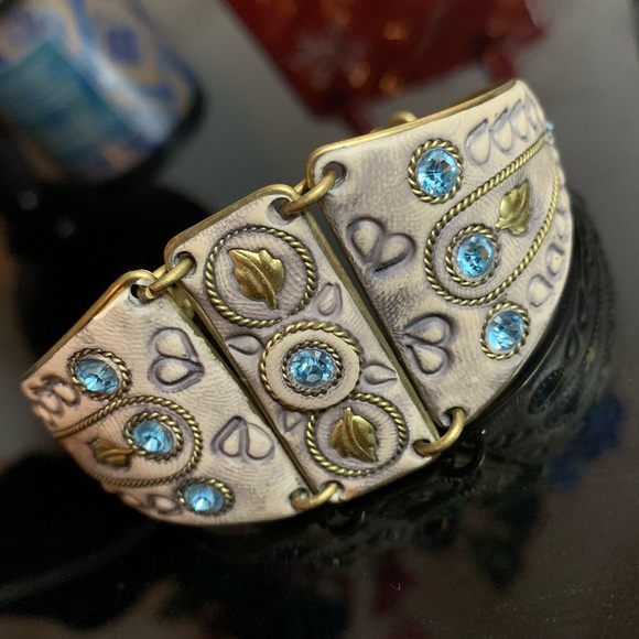 Vintage bracelet with blue diamonds💎 - Picture 2 of 7